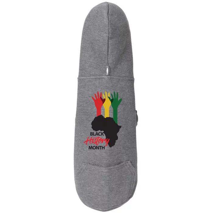 Black History Month Hands Map Doggie 3-End Fleece Hoodie