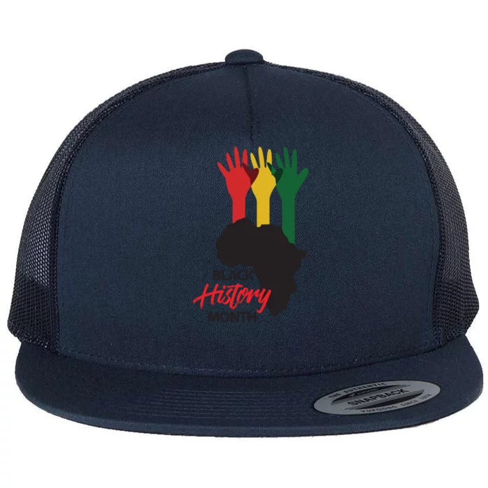 Black History Month Hands Map Flat Bill Trucker Hat