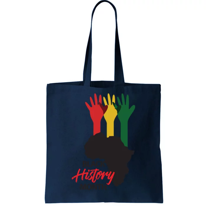 Black History Month Hands Map Tote Bag