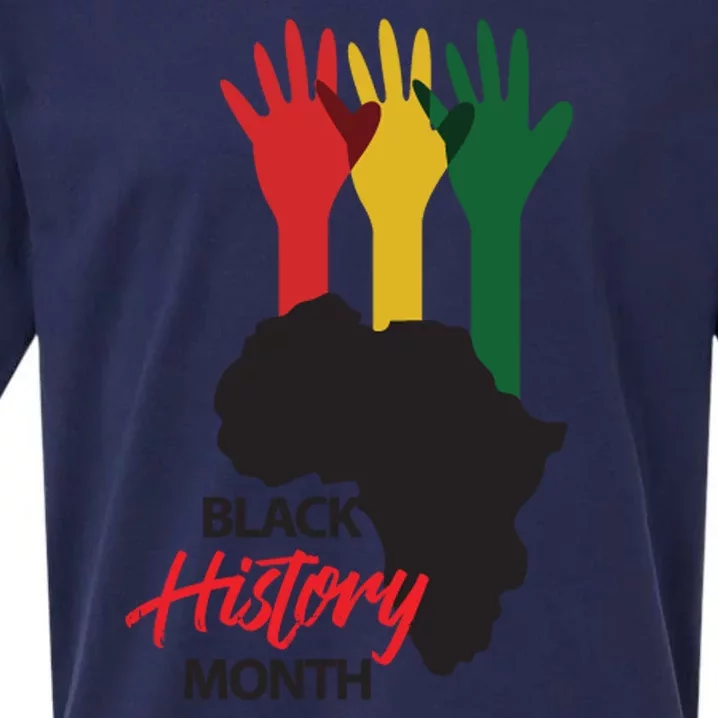 Black History Month Hands Map Sueded Cloud Jersey T-Shirt