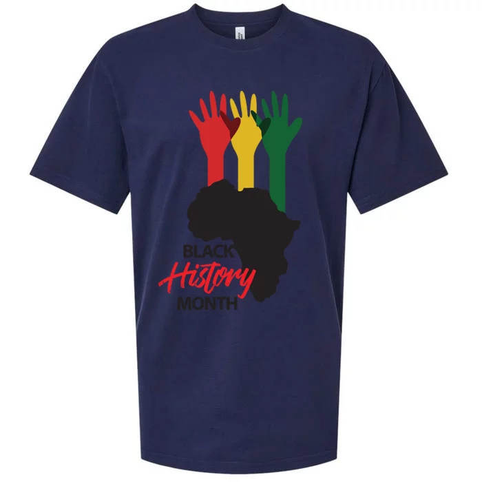 Black History Month Hands Map Sueded Cloud Jersey T-Shirt