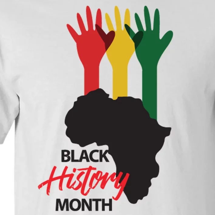 Black History Month Hands Map Tall T-Shirt