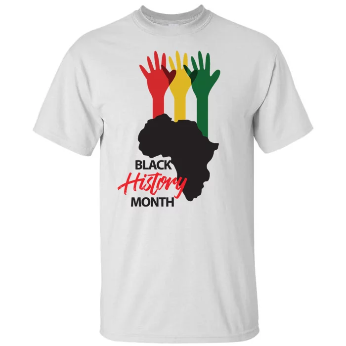 Black History Month Hands Map Tall T-Shirt