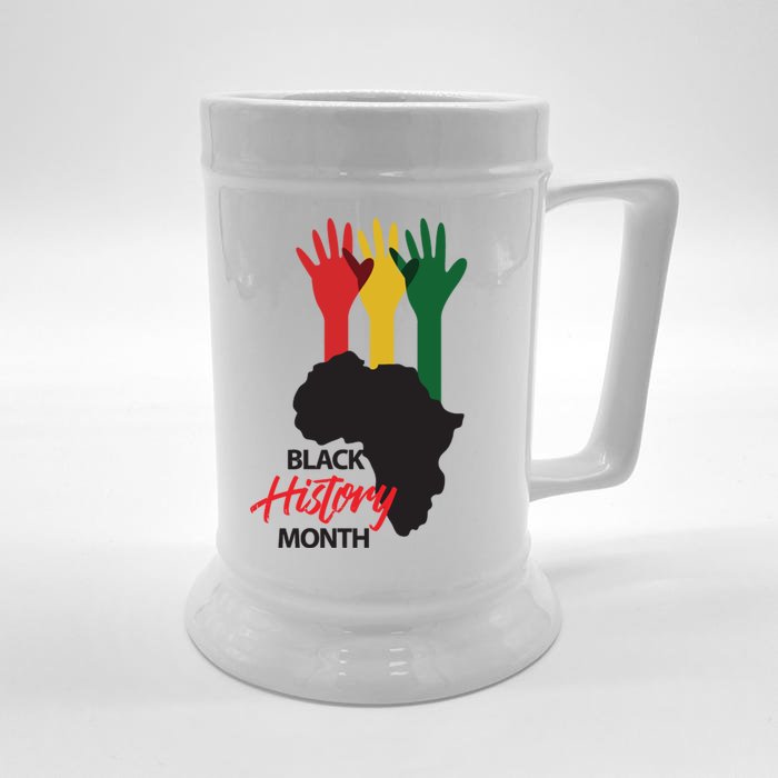 Black History Month Hands Map Front & Back Beer Stein