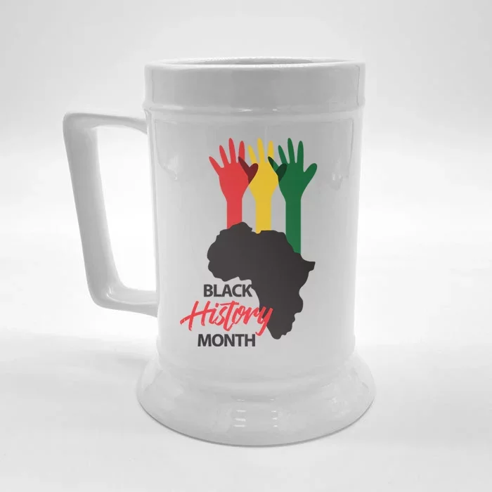 Black History Month Hands Map Front & Back Beer Stein