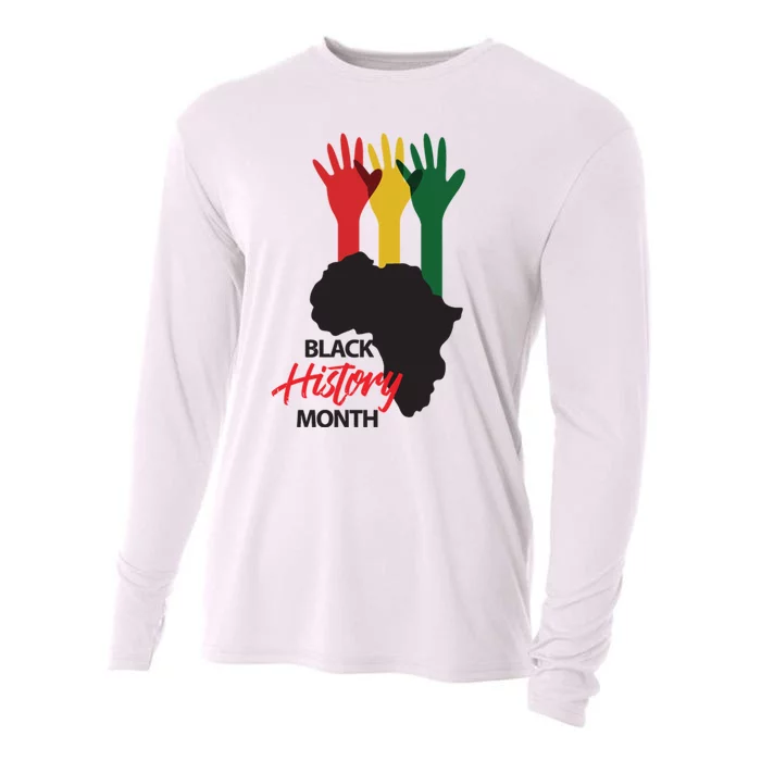 Black History Month Hands Map Cooling Performance Long Sleeve Crew