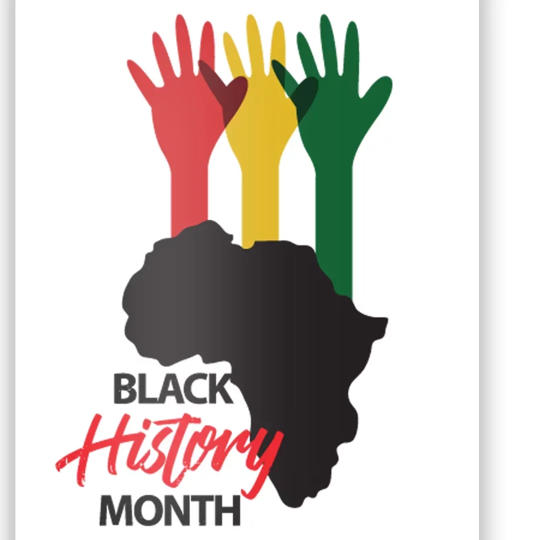 Black History Month Hands Map Poster