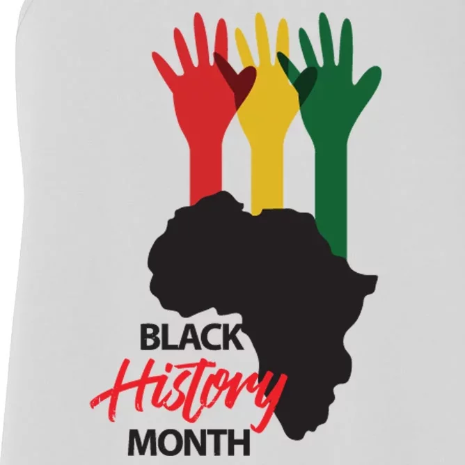 Black History Month Hands Map Women's Racerback Tank