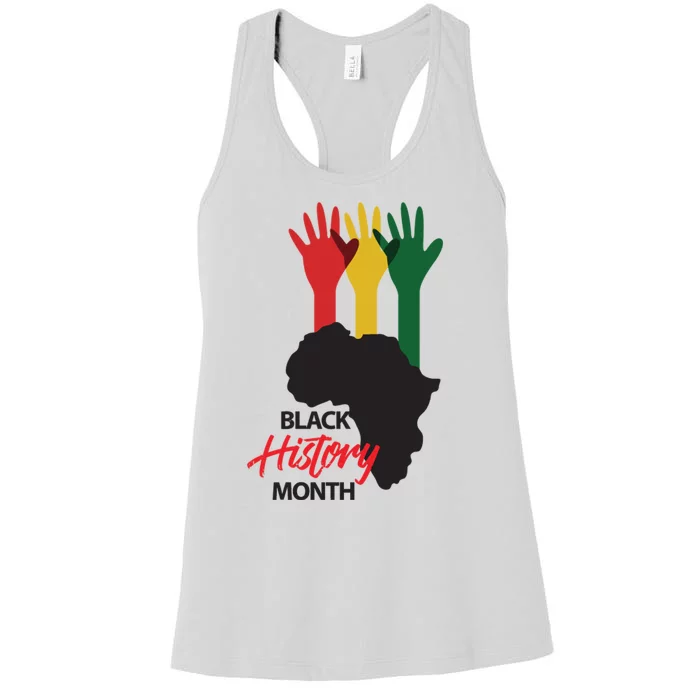 Black History Month Hands Map Women's Racerback Tank