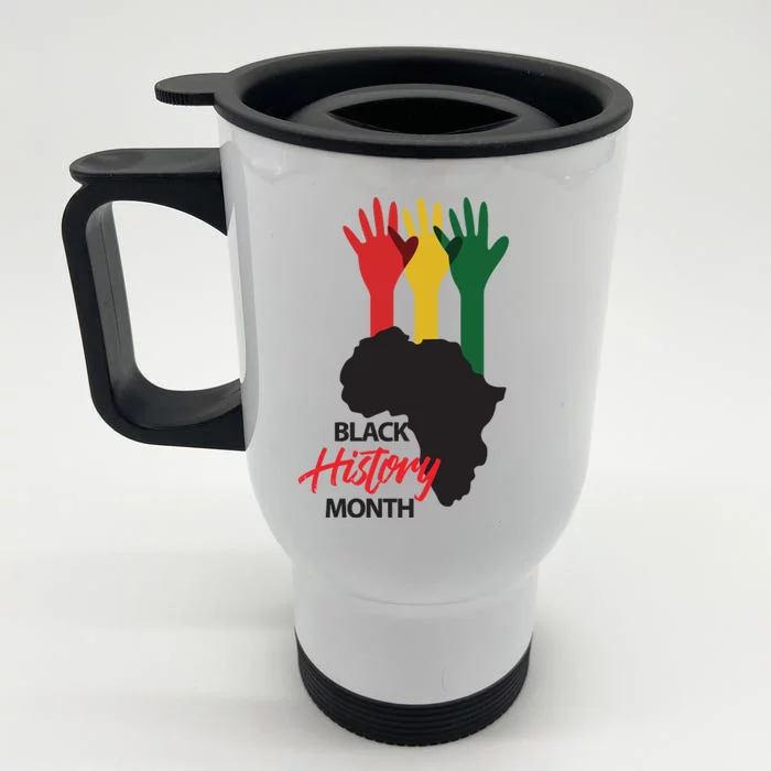 Black History Month Hands Map Front & Back Stainless Steel Travel Mug