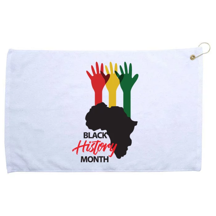 Black History Month Hands Map Grommeted Golf Towel