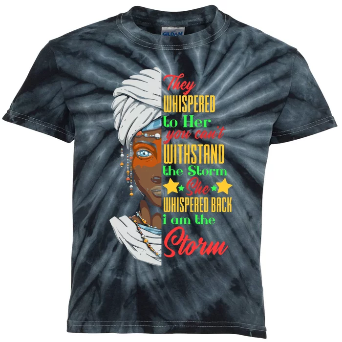 Black History Month I Am Storm Melanin African Kids Tie-Dye T-Shirt