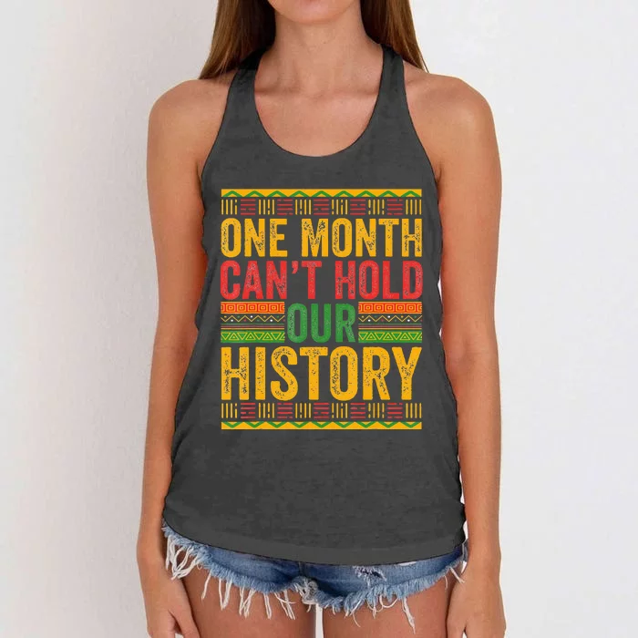 Black History Month One Month can't hold our History Women's Knotted Racerback Tank