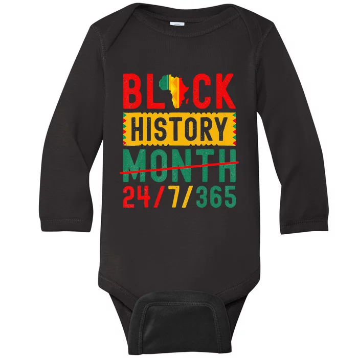 Black History Month One Month Cant Hold Our History 24 7 365 Baby Long Sleeve Bodysuit