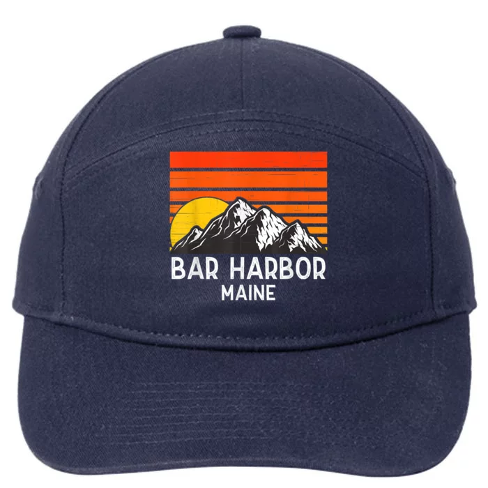 Bar Harbor Maine Usa Retro Vintage Mountain 7-Panel Snapback Hat