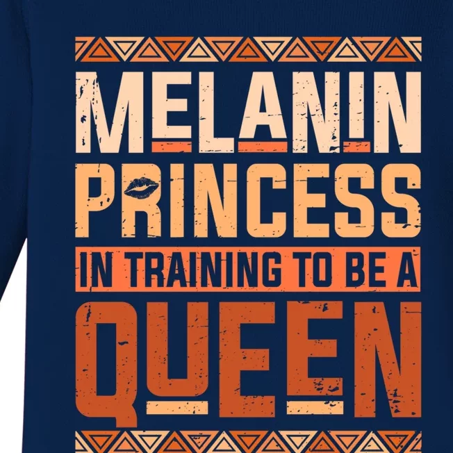 Black History Month Melanin Princess Juneteenth Queen Funny Gift Baby Long Sleeve Bodysuit