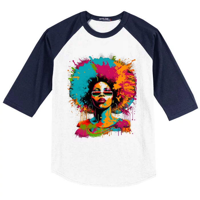 Black History Month African American Black Queen Juneteenth Baseball Sleeve Shirt