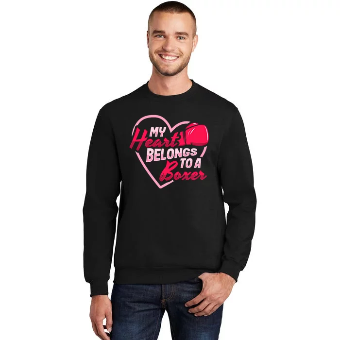 Boxing Husband My Heart Belongs To A Boxer Boxing Wife Gift Sweatshirt