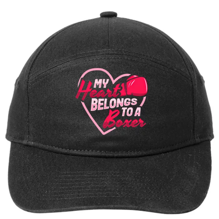 Boxing Husband My Heart Belongs To A Boxer Boxing Wife Gift 7-Panel Snapback Hat