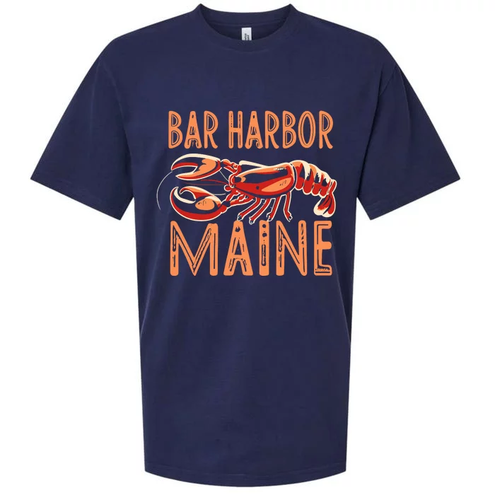 Bar Harbor Maine Lobster Travel Acadia Vintage Gift Sueded Cloud Jersey T-Shirt