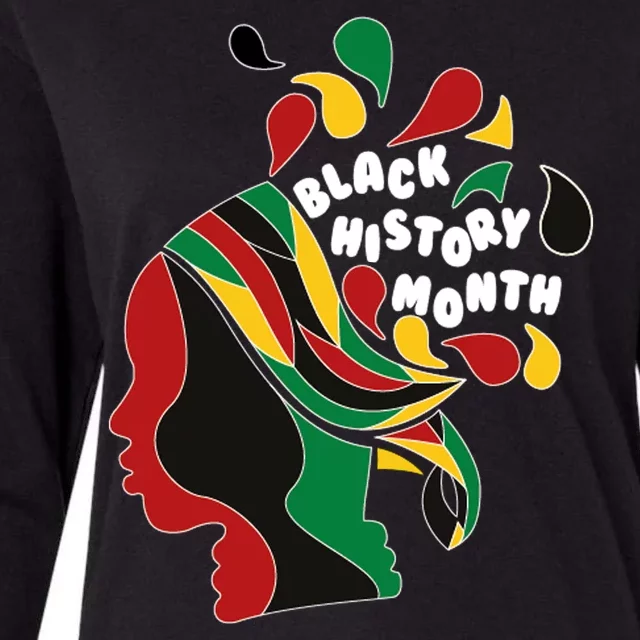 Black History Month Female African Womens Cotton Relaxed Long Sleeve T-Shirt