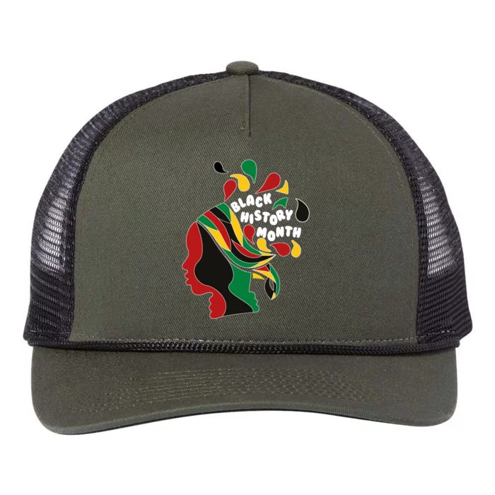 Black History Month Female African Retro Rope Trucker Hat Cap