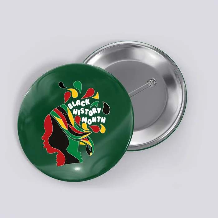 Black History Month Female African Button