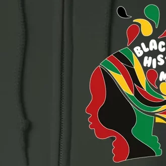 Black History Month Female African Full Zip Hoodie