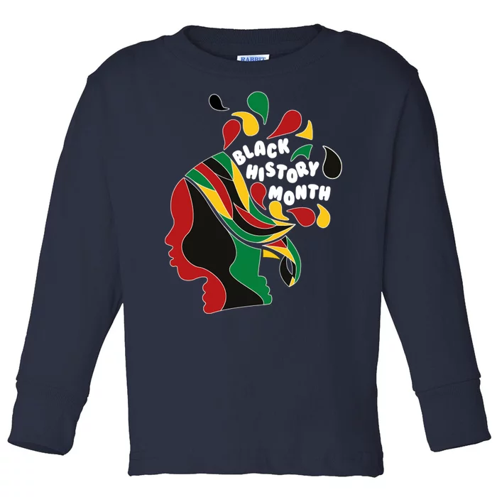 Black History Month Female African Toddler Long Sleeve Shirt