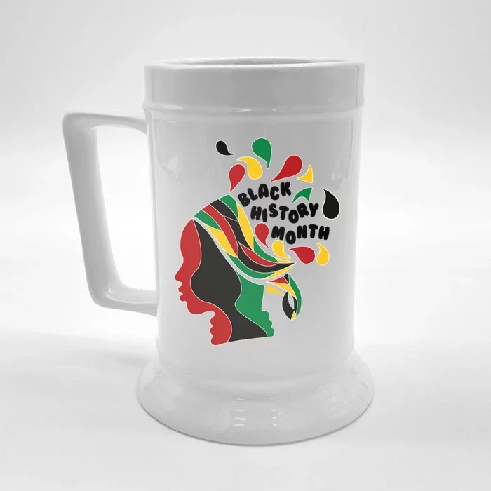 Black History Month Female African Front & Back Beer Stein