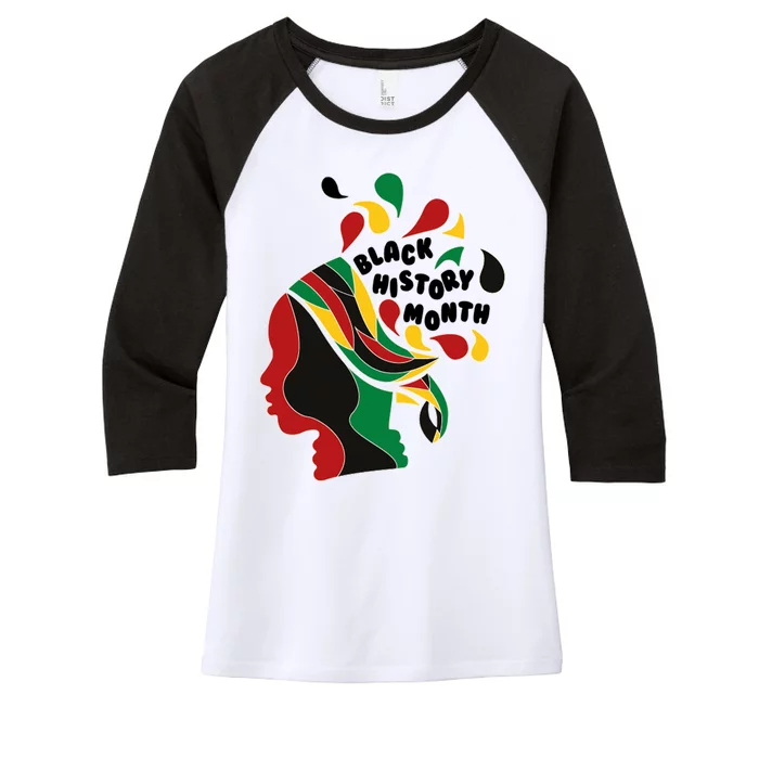 Black History Month Female African Women's Tri-Blend 3/4-Sleeve Raglan Shirt