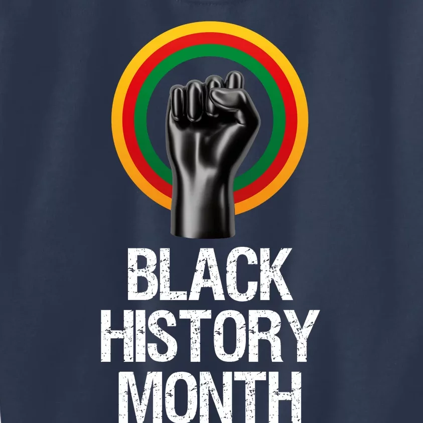 Black History Month African American Black Fist February Kids Sweatshirt