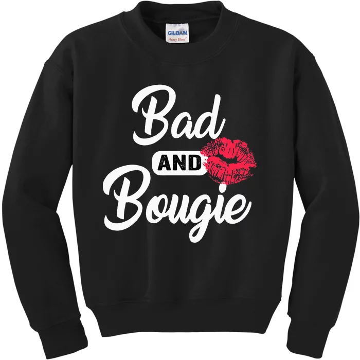 Black History Month Bad And Bougie Melanin Poppin Kids Sweatshirt