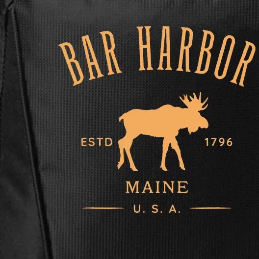 Bar Harbor Maine Usa With Moose Design Souvenir City Backpack