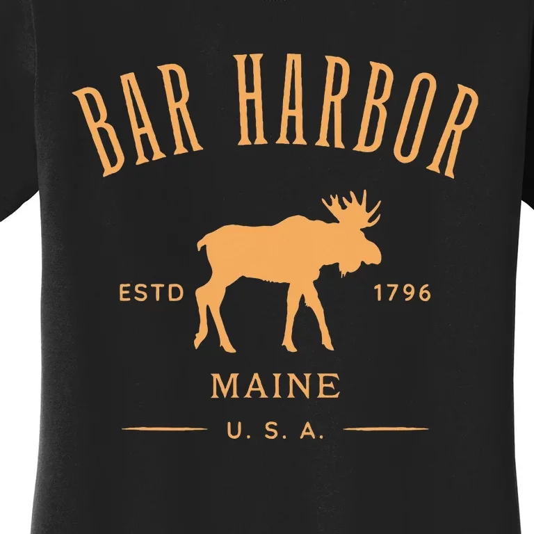 Bar Harbor Maine Usa With Moose Design Souvenir Women's T-Shirt