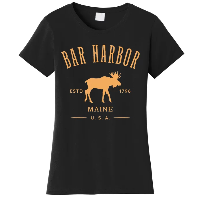 Bar Harbor Maine Usa With Moose Design Souvenir Women's T-Shirt