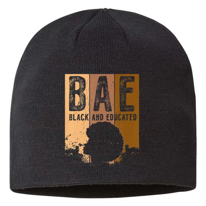 Black History Month BAE Black and Educated Melanin 8 1/2in Sustainable Knit Beanie