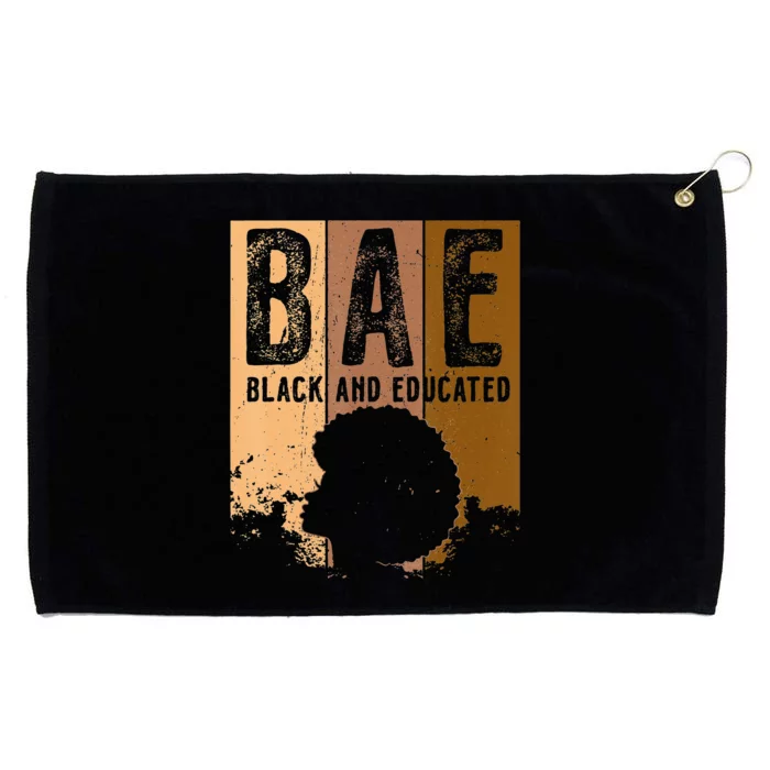 Black History Month BAE Black and Educated Melanin Grommeted Golf Towel