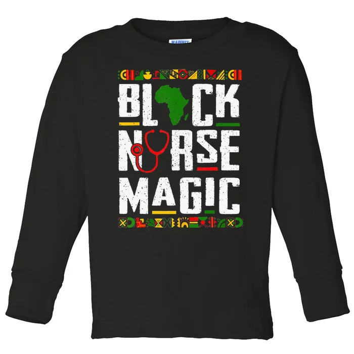 Black History Month Registered Nurse RN Melanin Nurses Toddler Long Sleeve Shirt