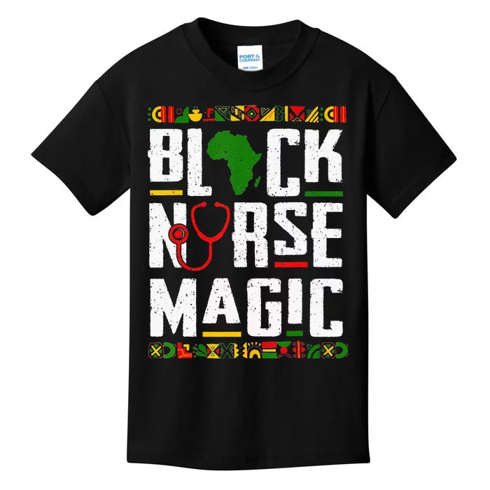 Black History Month Registered Nurse RN Melanin Nurses Kids T-Shirt