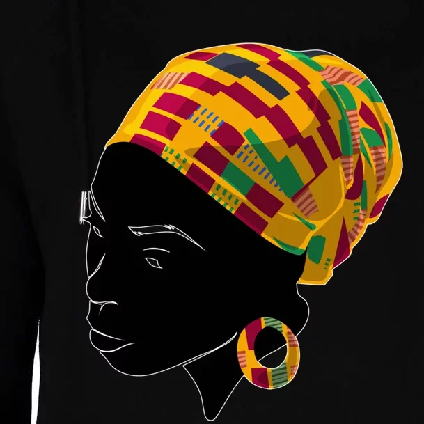 Black History Month Shirts Funny Kente Cloth Head Wrap Gift For African American Womens Funnel Neck Pullover Hood