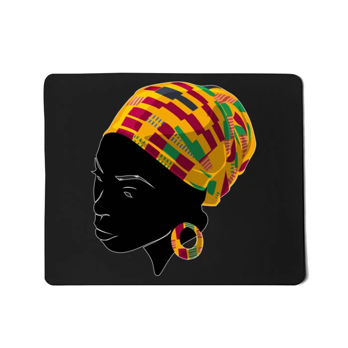 Black History Month Shirts Funny Kente Cloth Head Wrap Gift For African American Mousepad