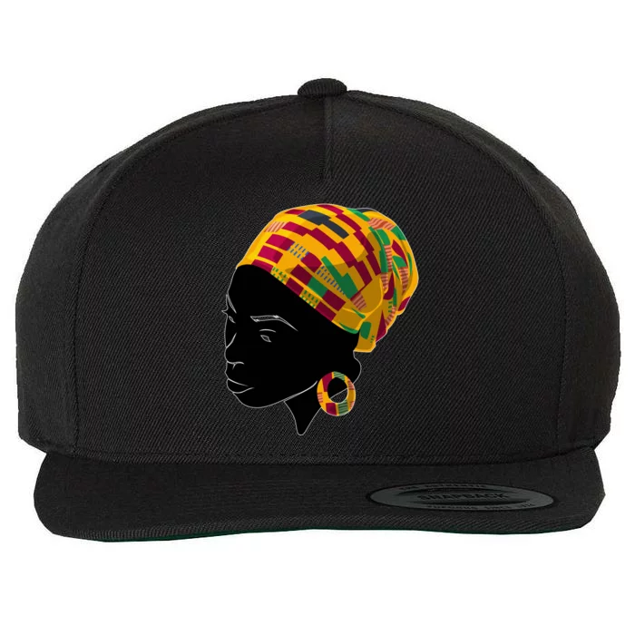 Black History Month Shirts Funny Kente Cloth Head Wrap Gift For African American Wool Snapback Cap