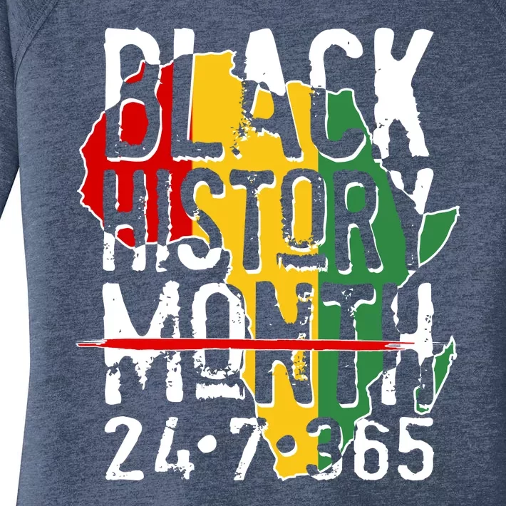 Black History Month 24 7 365 Women's Perfect Tri Tunic Long Sleeve Shirt