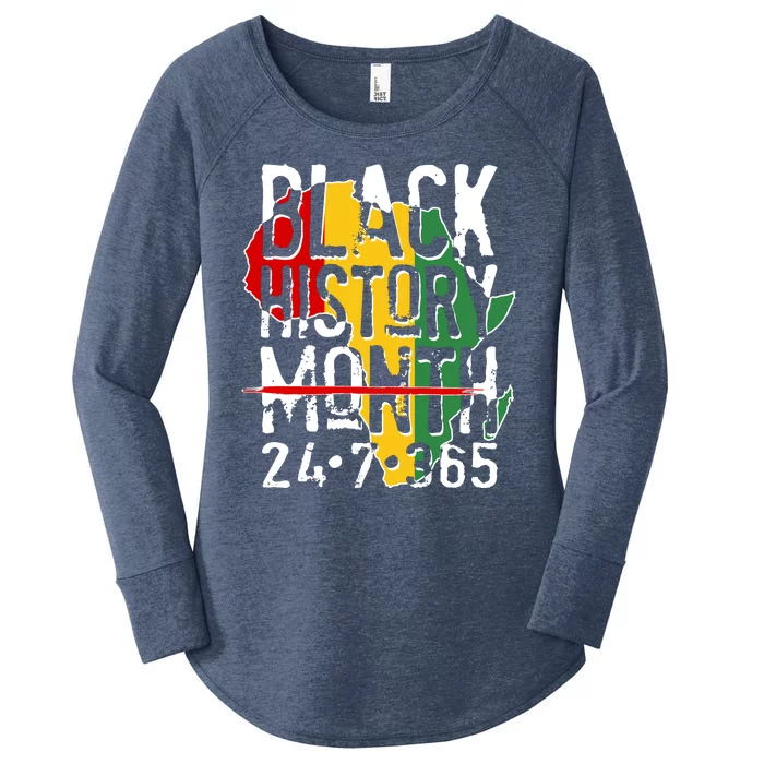 Black History Month 24 7 365 Women's Perfect Tri Tunic Long Sleeve Shirt