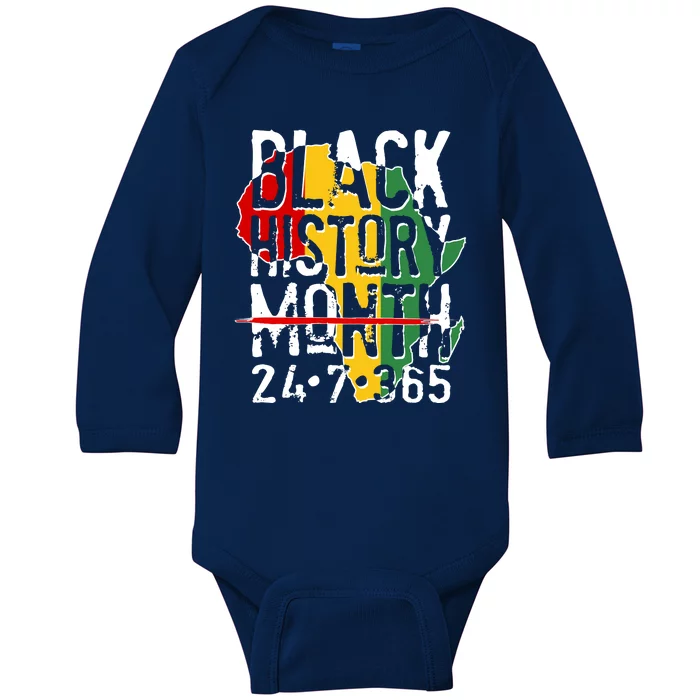 Black History Month 24 7 365 Baby Long Sleeve Bodysuit