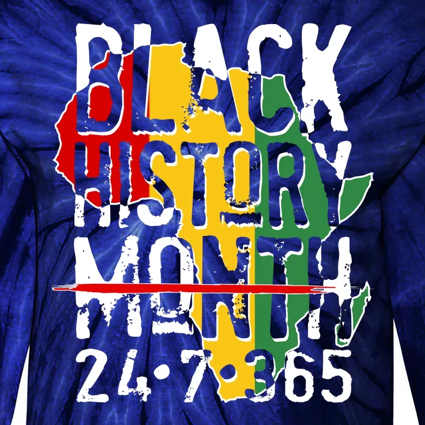 Black History Month 24 7 365 Tie-Dye Long Sleeve Shirt