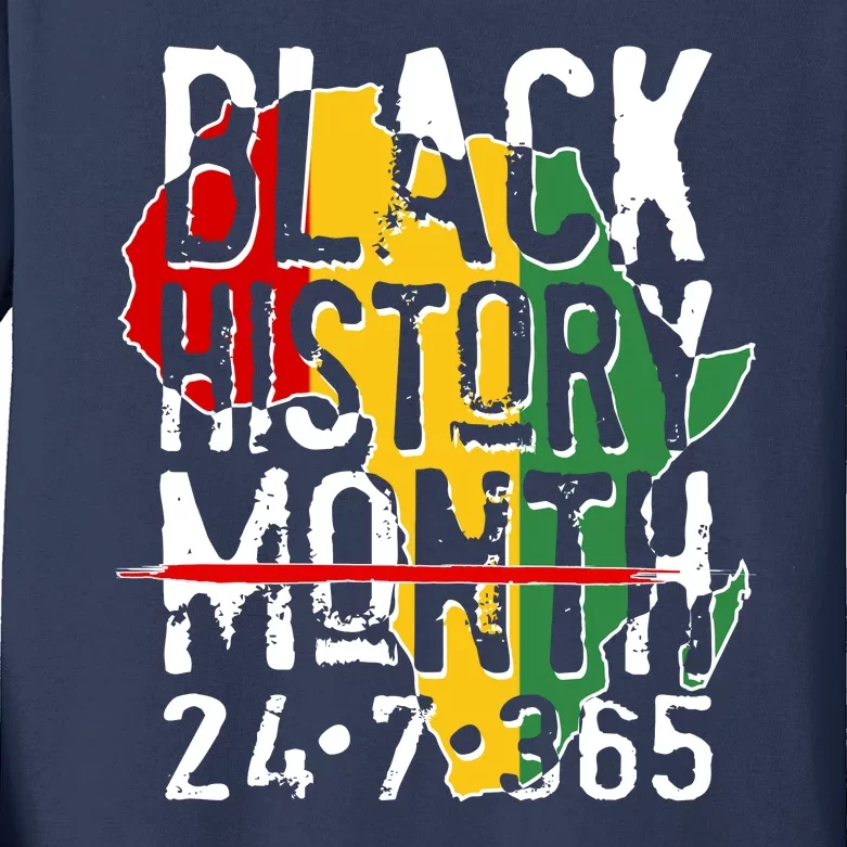 Black History Month 24 7 365 Kids Long Sleeve Shirt