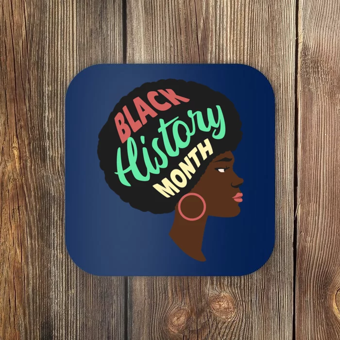 Black History Month Female African American Coaster