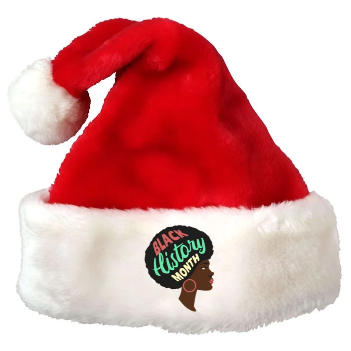 Black History Month Female African American Premium Christmas Santa Hat